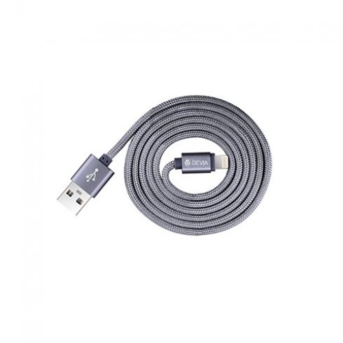 Devia Fashion Series Cable for Lightning (MFi, 2.4A 1.2M) grey image 1