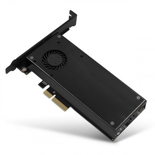 AXAGON PCEM2-DC PCI-E 3.0 4x - DUAL M.2 SSD (NVMe + SATA), dual voltage, up to 110mm SSD, fan + heatsink image 1