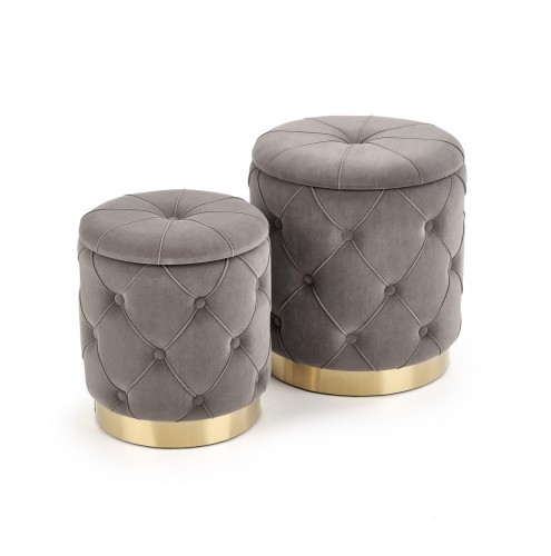 Halmar POLLY set of two stools, color: grey image 1