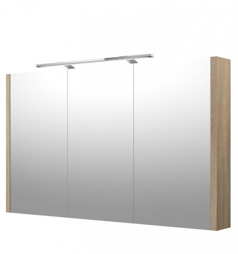 Шкафчик с зеркальными дверцами и GARDA LED подсветкой Raguvos Baldai LUNA, SERENA 110 CM grey oak 1402810 image 1