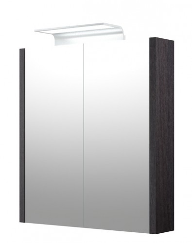 Шкафчик с зеркальными дверцами и ALUMINIUM LED подсветкой Raguvos Baldai SERENA 60 CM black oak 1405301 image 1