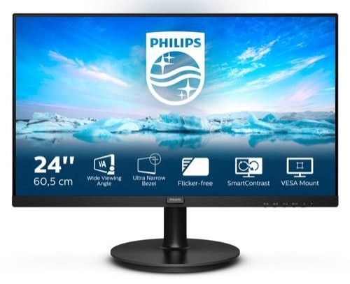 Philips V Line 241V8LA/00 LED display 60.5 cm (23.8&quot;) 1920 x 1080 pixels Full HD Black image 1