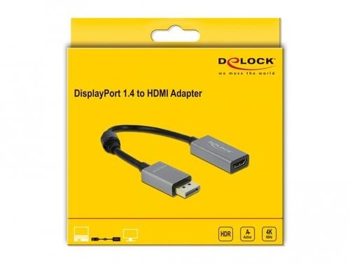 DeLOCK 66436 video cable adapter 0.2 m DisplayPort HDMI-A Black, Grey image 1