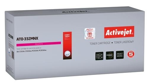 Activejet ATO-332MNX toner replacement OKI 46508710; Compatible; page yield: 3000 pages; Printing colours: Magenta. 5 years warranty image 1