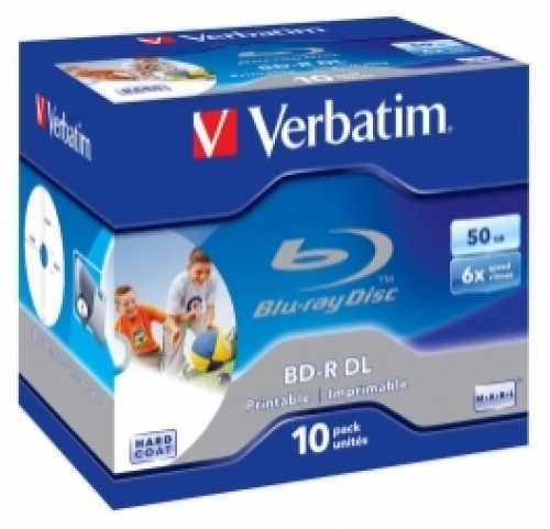 Matricas BD-R Verbatim 50 GB 6x Dual Layer Wide Printable No ID 10 Pack Jewel image 1
