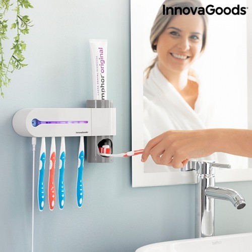УФ-стерилизатор для зубных щеток с держателем и дозатором для зубной пасты Smiluv Innovagoods image 1