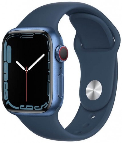 Apple Watch 7 GPS + Cellular 41mm Sport Band, blue/abyss blue (MKHU3EL/A) image 1