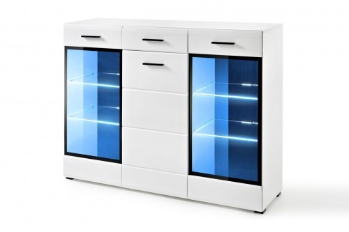 Halmar LAUREN KOM/HB chest of drawers (white/gloss white) image 1