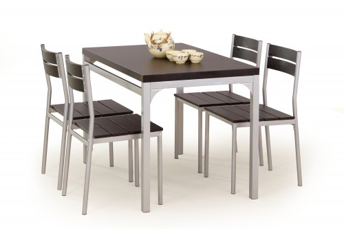 Halmar MALCOLM table + 4 chairs color: wenge image 1