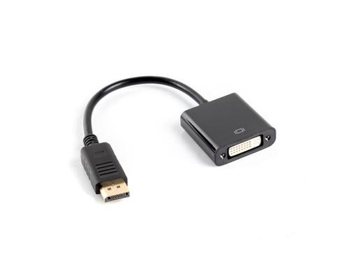 Lanberg AD-0007-BK video cable adapter 0.1 m DisplayPort DVI-D Black image 1