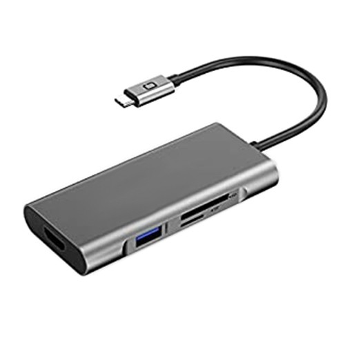 Extradigital Adapter USB Type-C - 3 x USB 3.0, Type-C PD, HDMI, SD, TF image 1