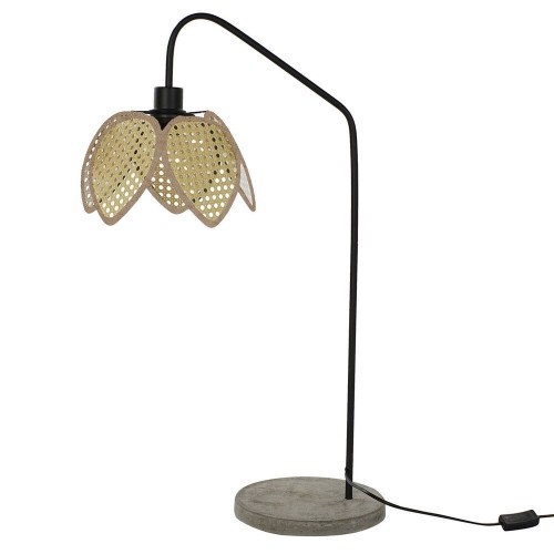 Galda lampa DKD Home Decor Melns Pelēks Metāls Brūns Rotangpalma 250 V 60 W (25 x 50 x 81 cm) image 1