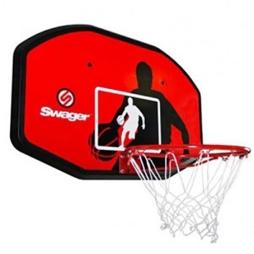 Basketbola vairogs 71x110x3cm ar stīpu un tīkliņu image 1