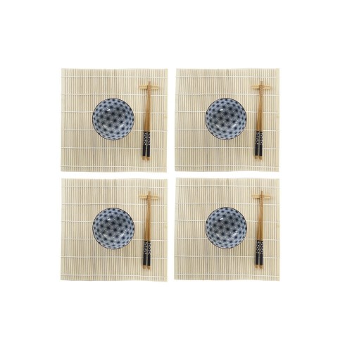 Suši Komplekts DKD Home Decor Zils Bambuss Keramika (14,5 x 14,5 x 31 cm) image 1