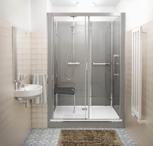 Roth Vinata® Comfort - NISCHE 677 × 1560 White/Flow 1416000800 Pilnībā aprīkota dušas kabīne image 1