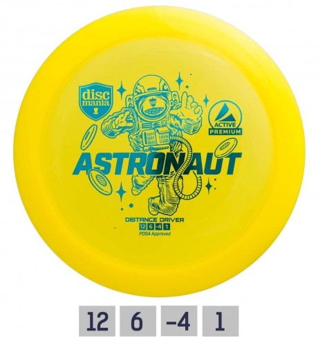 Discgolf DISCMANIA Distance Driver ASTRONAUT Active Premium Yellow 12/6/-4/1 image 1