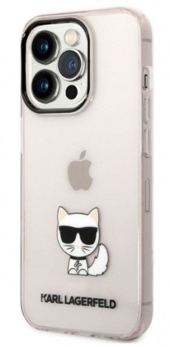 Karl Lagerfeld  
       Apple  
       iPhone 14 Pro Max Choupette Logo Case 
     Pink image 1
