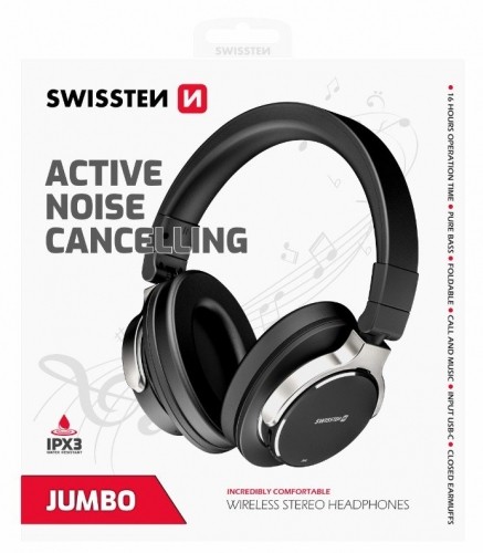Swissten Jumbo ANC Wireless Bluetooth Наушники image 1
