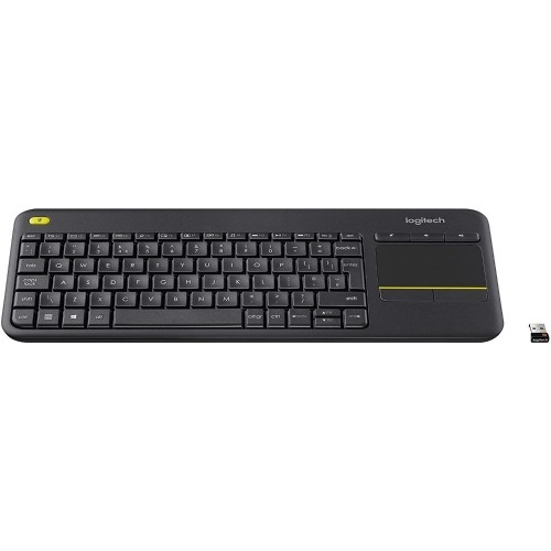 Клавиатура Logitech K400 Plus Bluetooth Чёрный Беспроводный Touchpad AZERTY TV image 1