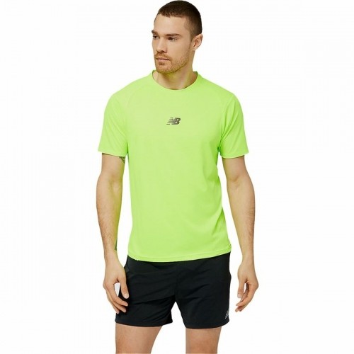 Īsroku Sporta T-krekls New Balance Laima zaļa image 1