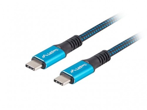 Lanberg  
         
       USB-C to USB-C Cable, 0.5 m 8K/30Hz, Black/Blue image 1
