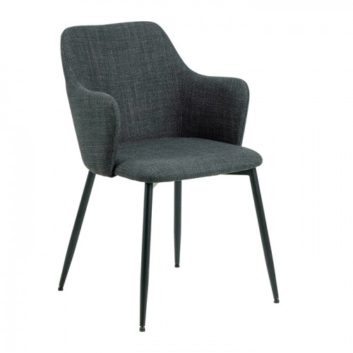 Krēsls ILSA 54.5x60xH83cm melns/pelēks image 1