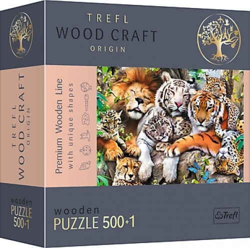 Trefl Puzzles TREFL Пазл из дерева Дикие кошки в джунглях 500+1 шт. image 1