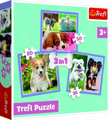 Trefl Puzzles TREFL Комплект пазлов 3в1 Щенки image 1