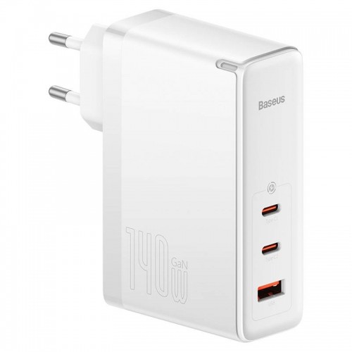 Baseus GaN5 Pro wall charger 2xUSB-C + USB, 140W (white) image 1