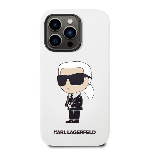 Karl Lagerfeld Liquid Silicone Ikonik NFT Case for iPhone 14 Pro Max White image 1