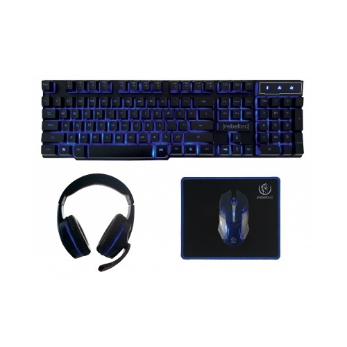 Rebeltec wired gaming set keyboard  + headphones + mouse + mouse pad SHERMAN image 1