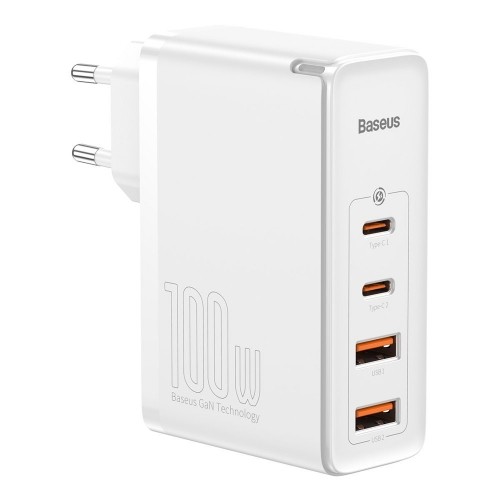 Baseus GaN CCGAN2P-L02 Сетевое зарядное устройство 2 x USB | 2 x USB-C | 100W | 5A белое image 1