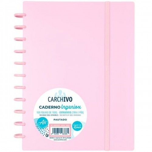 ноутбук Carchivo Ingeniox Розовый A4 100 Листья image 1