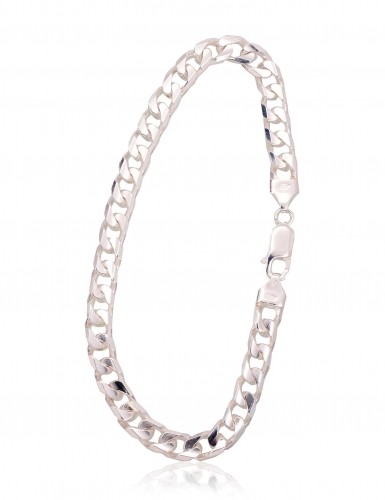 Серебряная цепочка Картье 6 мм, алмазная обработка граней #2400146-bracelet, Серебро 925°, длина: 23 см, 17.8 гр. image 1
