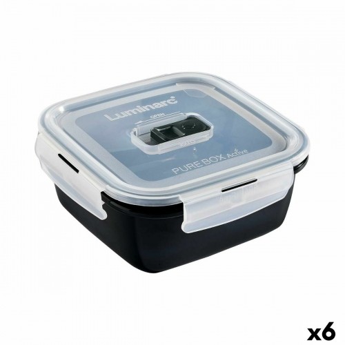 Герметичная коробочка для завтрака Luminarc Pure Box 760 ml Чёрный Cтекло (6 штук) image 1