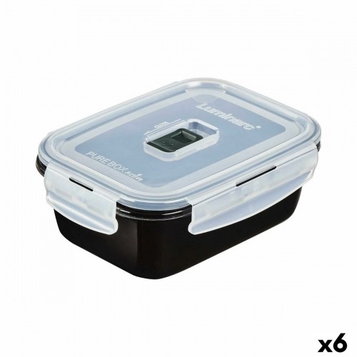 Герметичная коробочка для завтрака Luminarc Pure Box Чёрный 820 ml Cтекло (6 штук) image 1