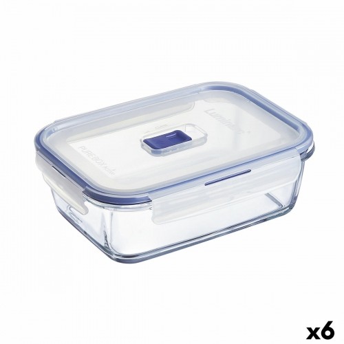 Герметичная коробочка для завтрака Luminarc Pure Box Active 19 x 13 cm 1,22 L Двухцветный Cтекло (6 штук) image 1