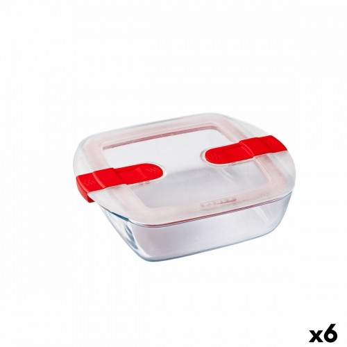 Герметичная коробочка для завтрака Pyrex Cook & Heat Красный 1 L 20 x 17 x 6 cm Cтекло (6 штук) image 1
