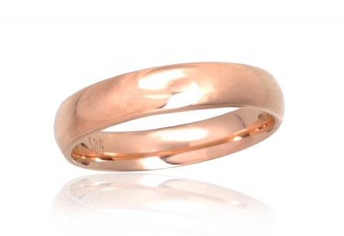 Золотое обручальное кольцо #1101091(Au-R), Красное Золото 585°, Размер: 21.5, 3.72 гр. image 1