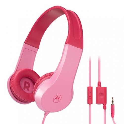 Motorola Kids Wired Headphones Moto JR200 Built-in microphone, Over-Ear, 3.5 mm plug, Pink image 1