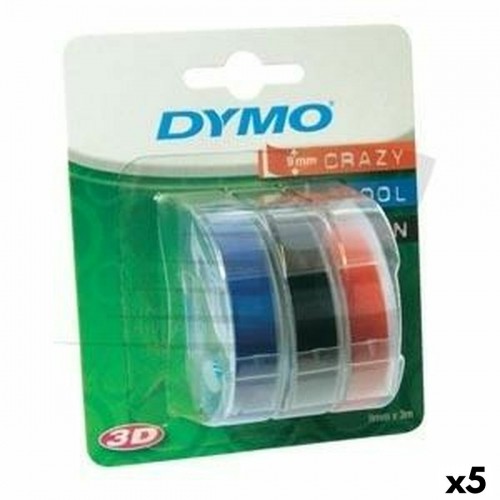 Ламинированная лента для фломастеров Dymo 9 mm x 3 m Красный Чёрный Синий (5 штук) image 1