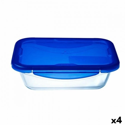 Hermētiska Pusdienu Kastīte Pyrex Cook & go Taisnstūra Zils 30 x 23 cm 3,3 L Stikls (4 gb.) image 1