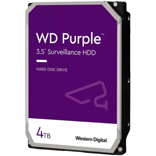 Western Digital HDD Video Surveillance WD Purple 4TB CMR, 3.5'', 256MB, SATA 6Gbps, TBW: 180 image 1
