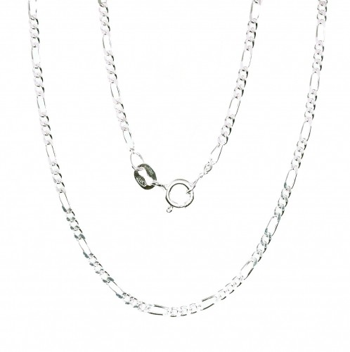 Серебряная цепочка Фигаро 2 мм, алмазная обработка граней #2400054, Серебро 925°, длина: 45 см, 4.4 гр. image 1