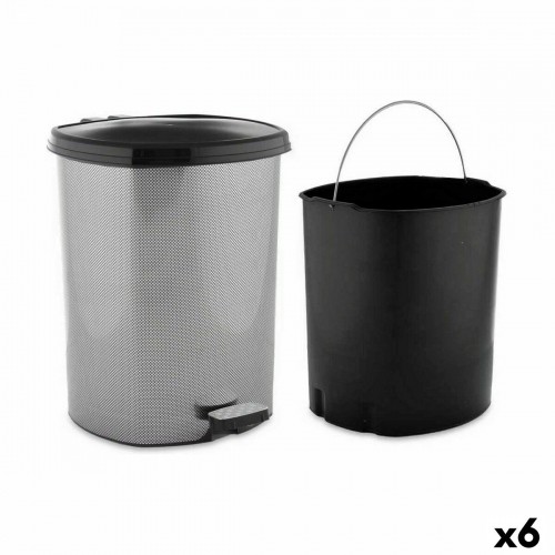 Berilo Atkritumu tvertne ar pedāli Tumši pelēks Plastmasa 11 L (6 gb.) image 1