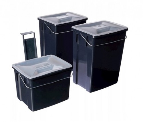 Curver Комплект мусорных контейнеров Biobox 2x10L+6L серый image 1