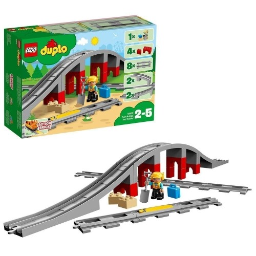 Набор машинок   Lego DUPLO 10872 Train rails and bridge         26 Предметы image 1