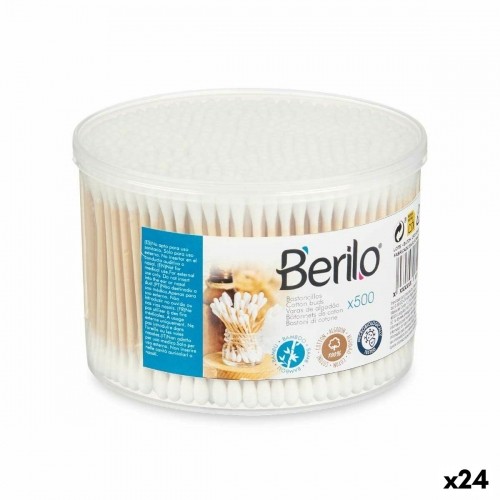 Berilo Ватные палочки Белый Коричневый Хлопок Бамбук (24 штук) image 1