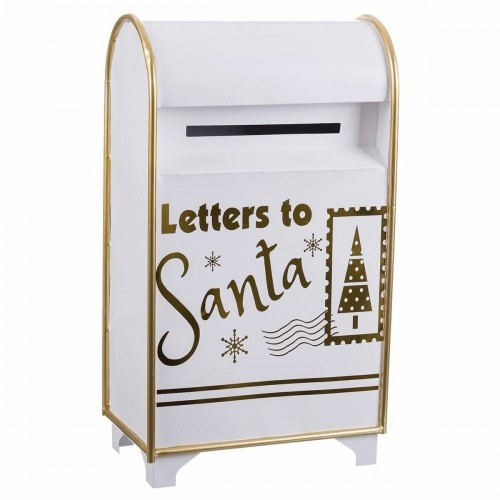 Bigbuy Christmas Новогоднее украшение Белый Позолоченный Металл почтовый ящик 34,5 x 21,5 x 61,5 cm image 1