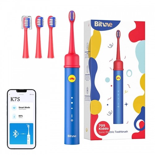 Sonic toothbrush with app for kids, tips set  Bitvae BVK7S (blue) image 1